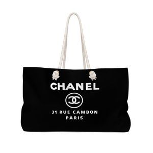 Designer Style Large Black Beach Tote Bag CC